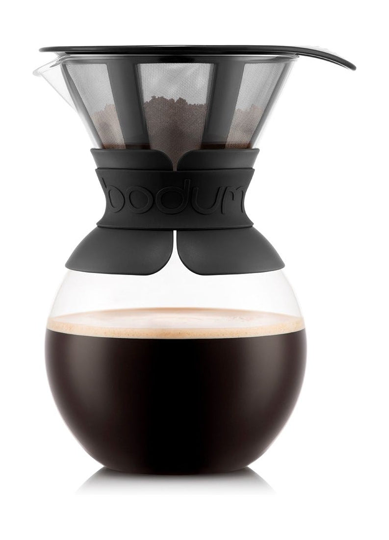 Bodum Pour Over Double Wall Glass Coffee Maker 8cup with Glass Handle Black