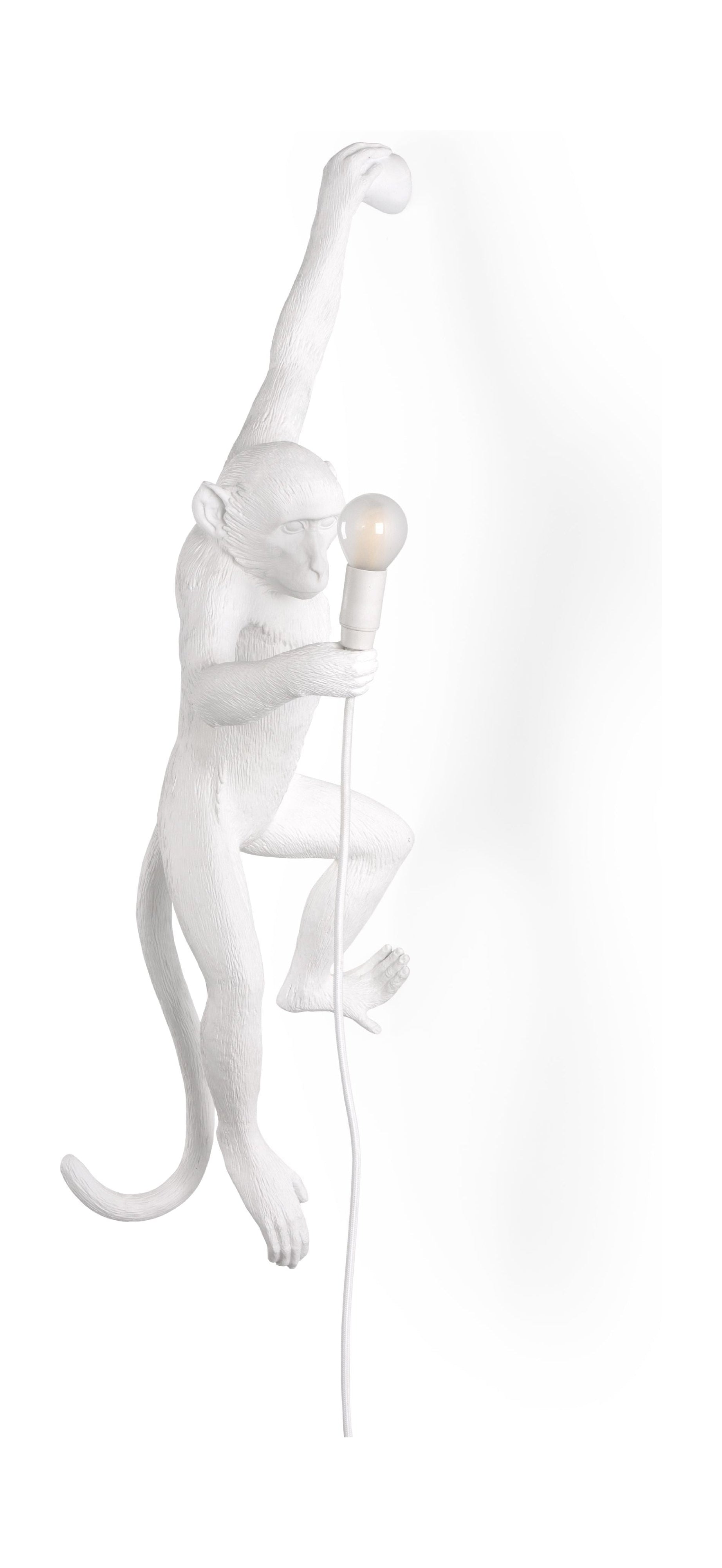 Seletti Monkey Indoor Lamp White, Hanging Left Hand