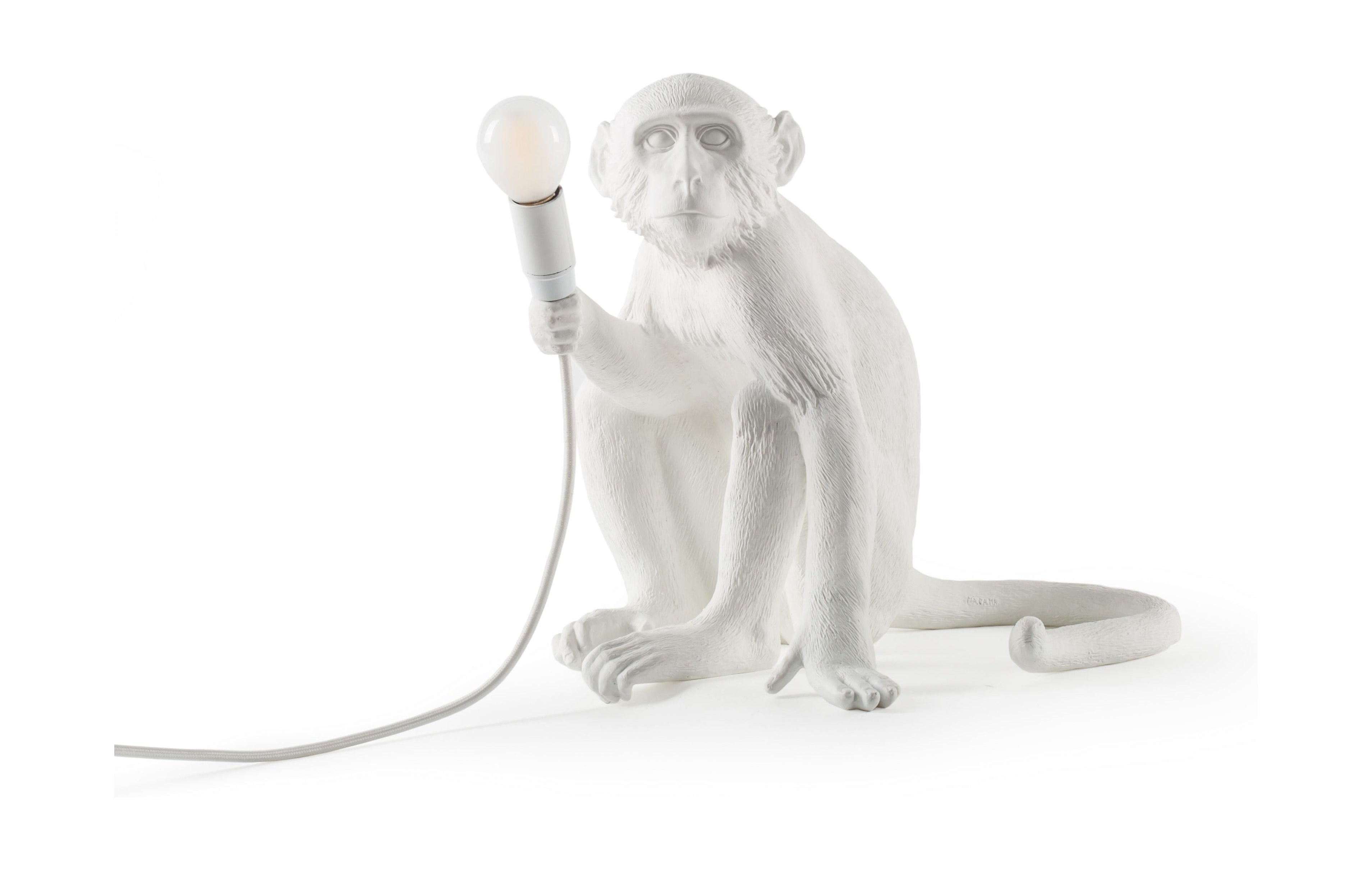 Seletti Lampe intérieure singe blanche, assise