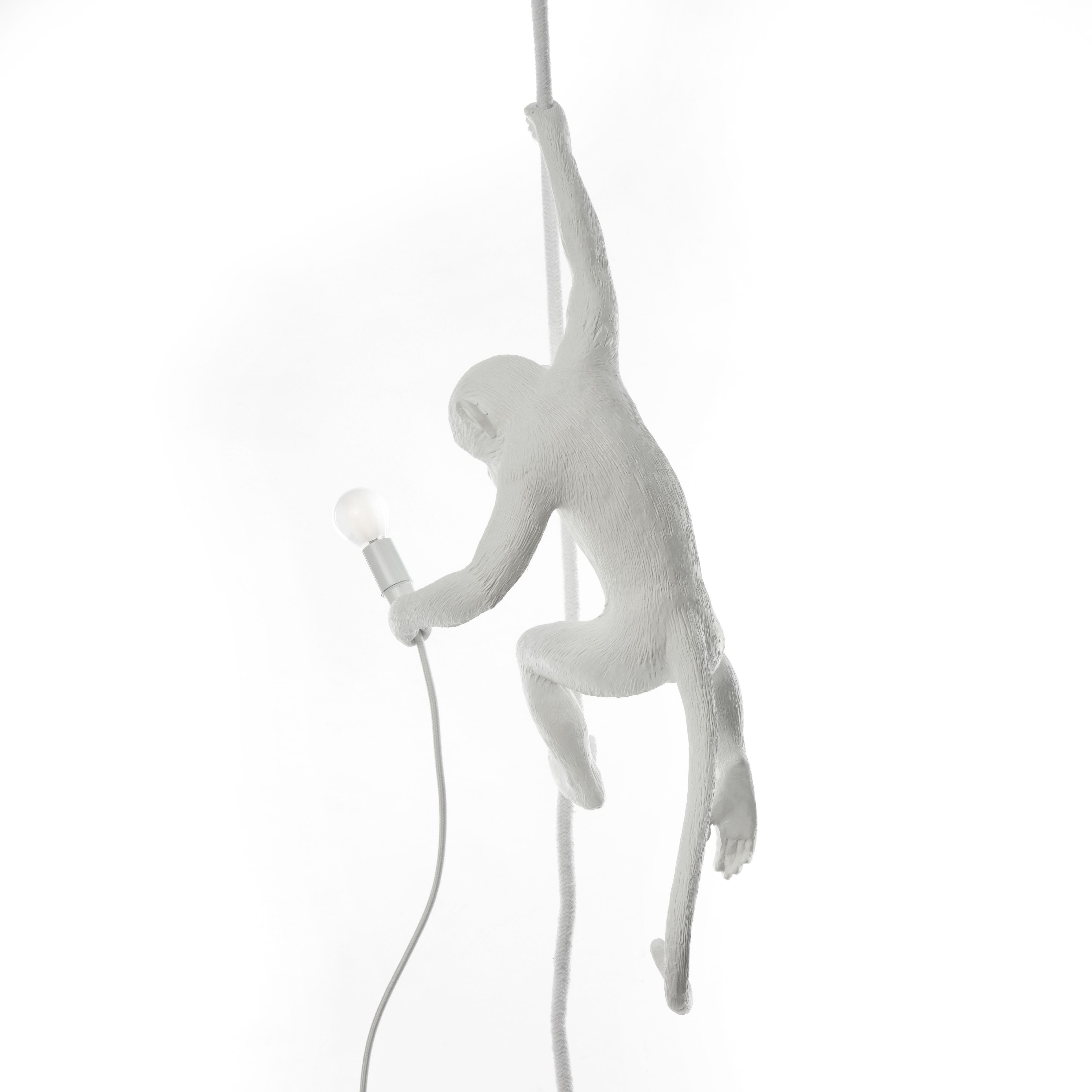 Seletti Monkey inomhuslampa vit, med rep