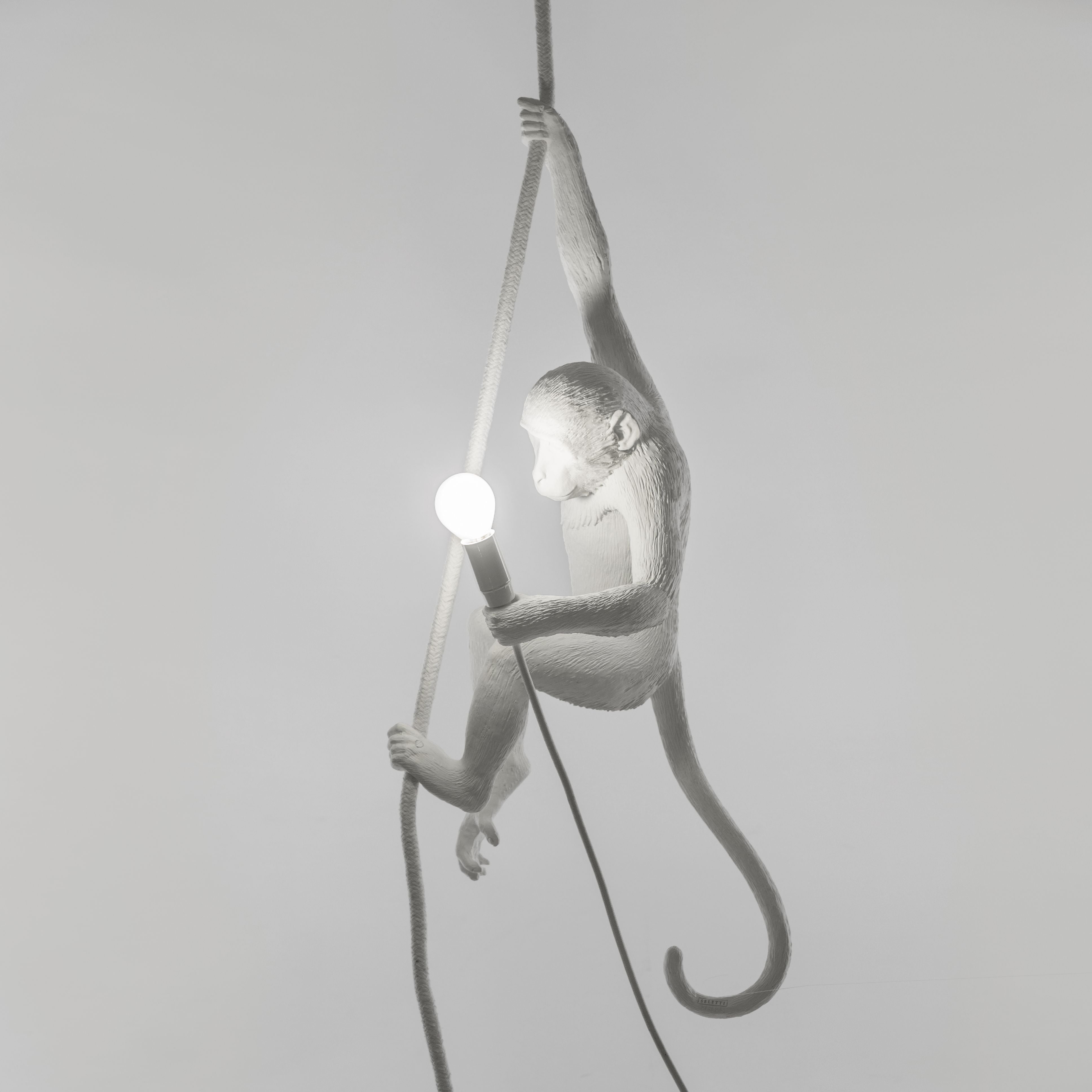 Seletti Monkey indoor lamp wit, met touw