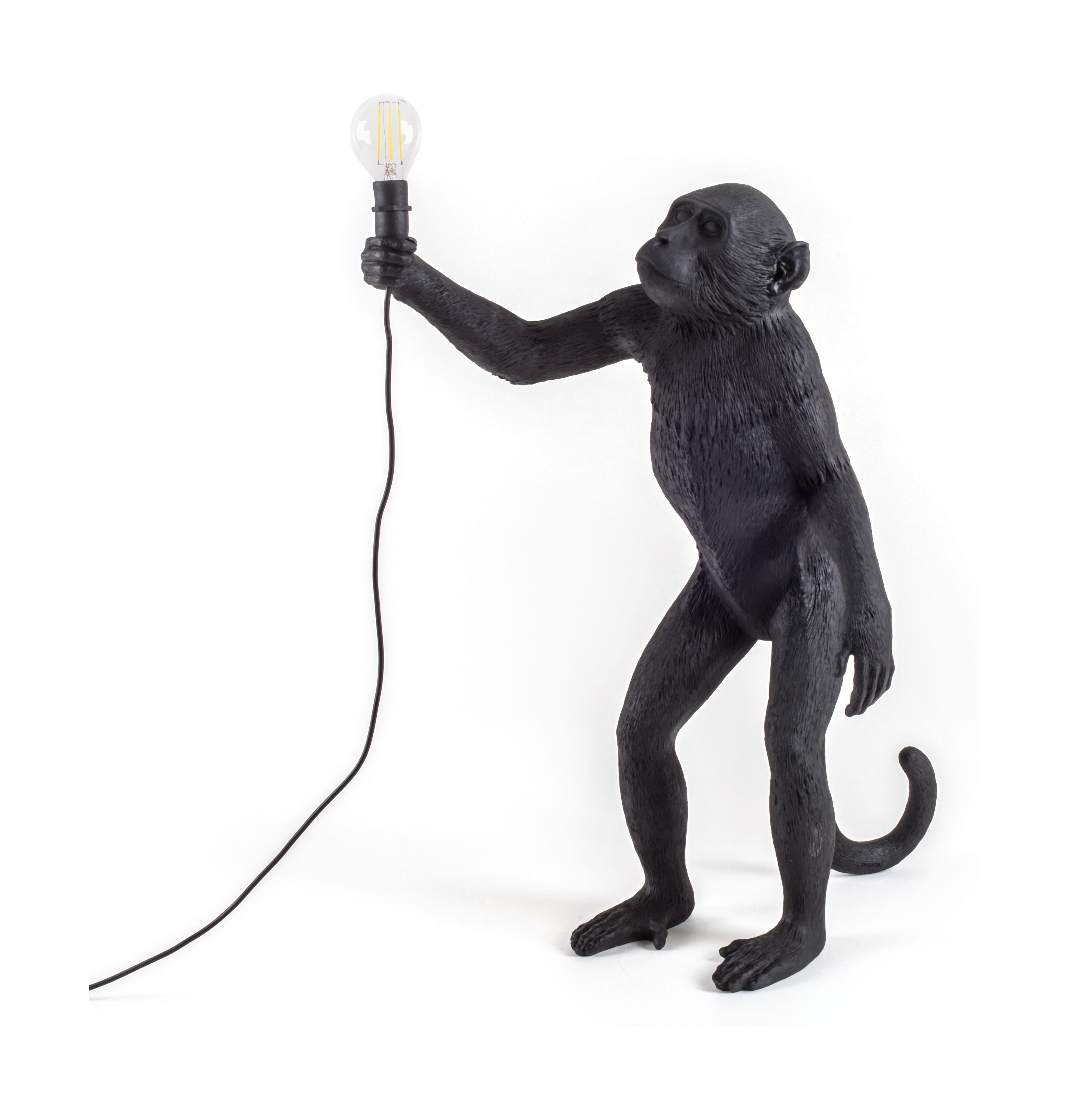 Lámpara de exterior de mono seletti negro, de pie