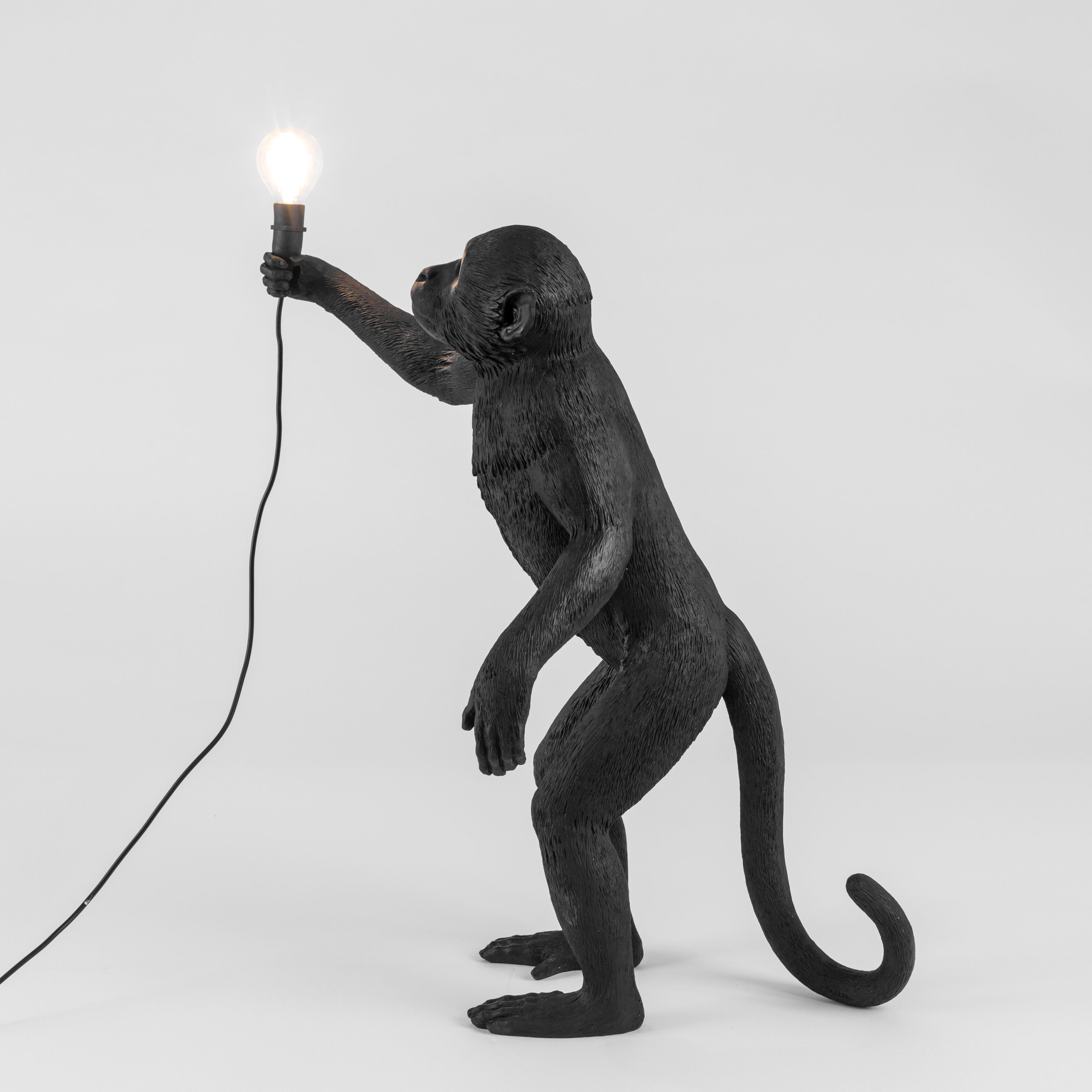 Seletti Monkey Outdoor Lampi svartur, standandi