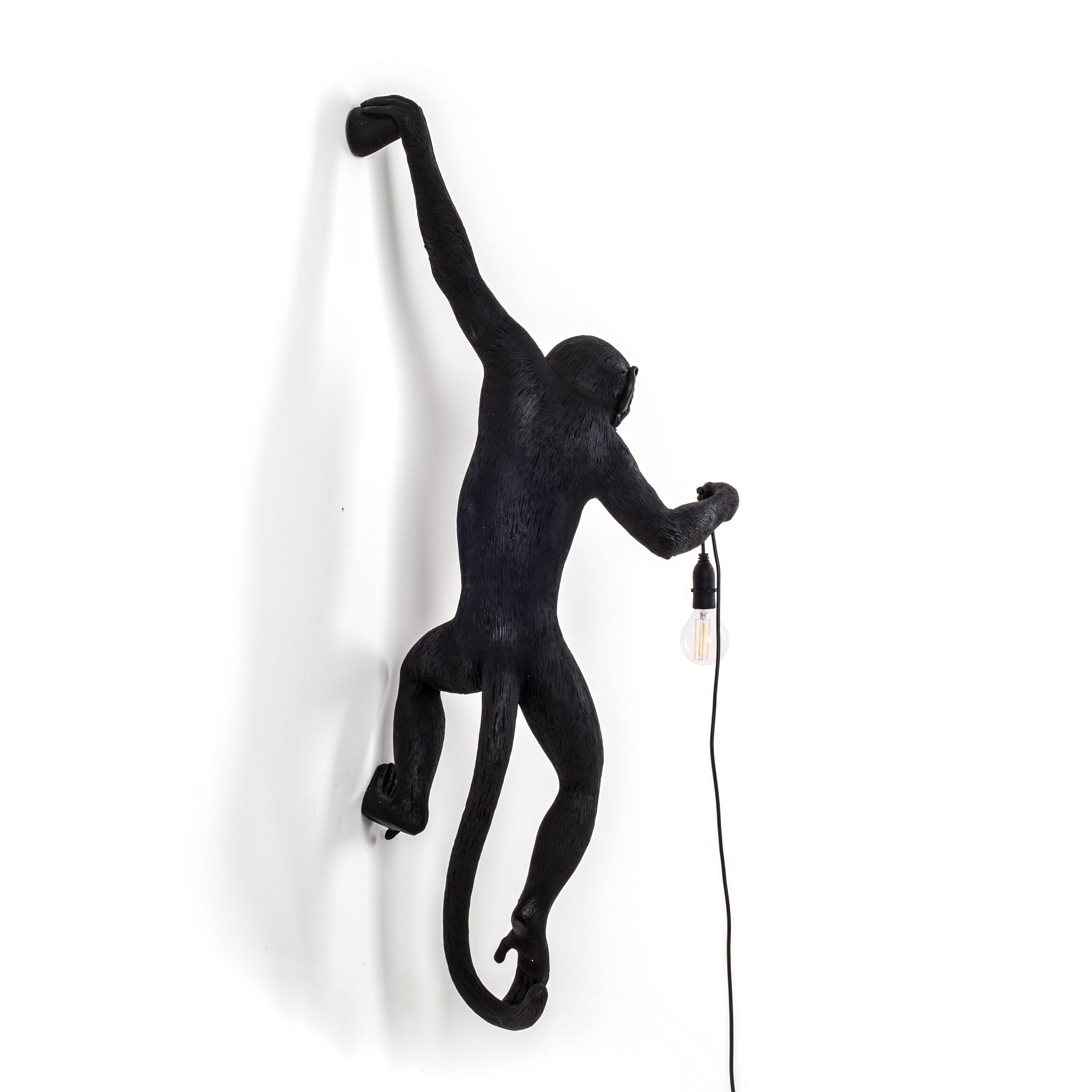 Seletti Monkey Outdoor Lamp Black, Hanging Left Hand