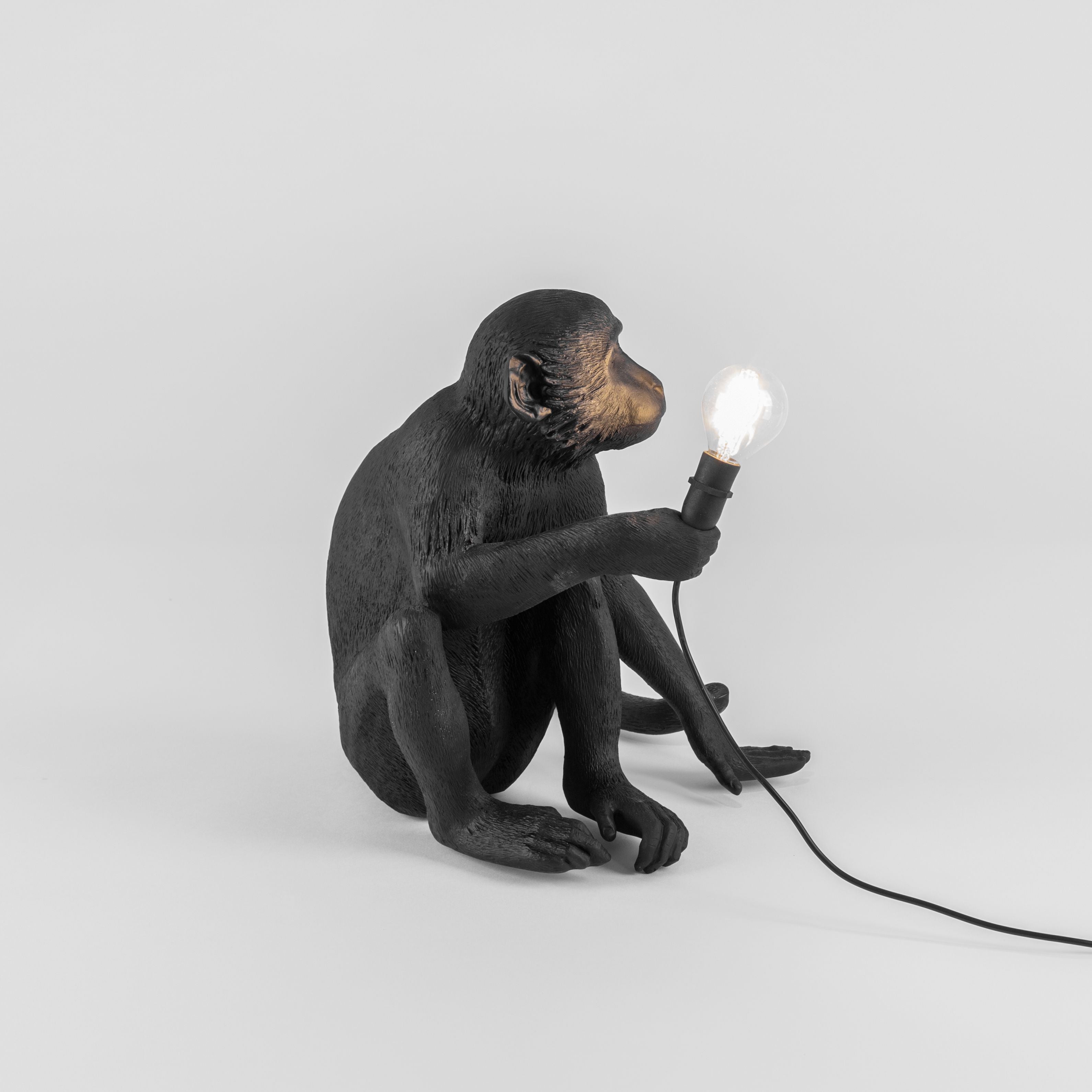Seletti Affenlampe schwarz, sitzend