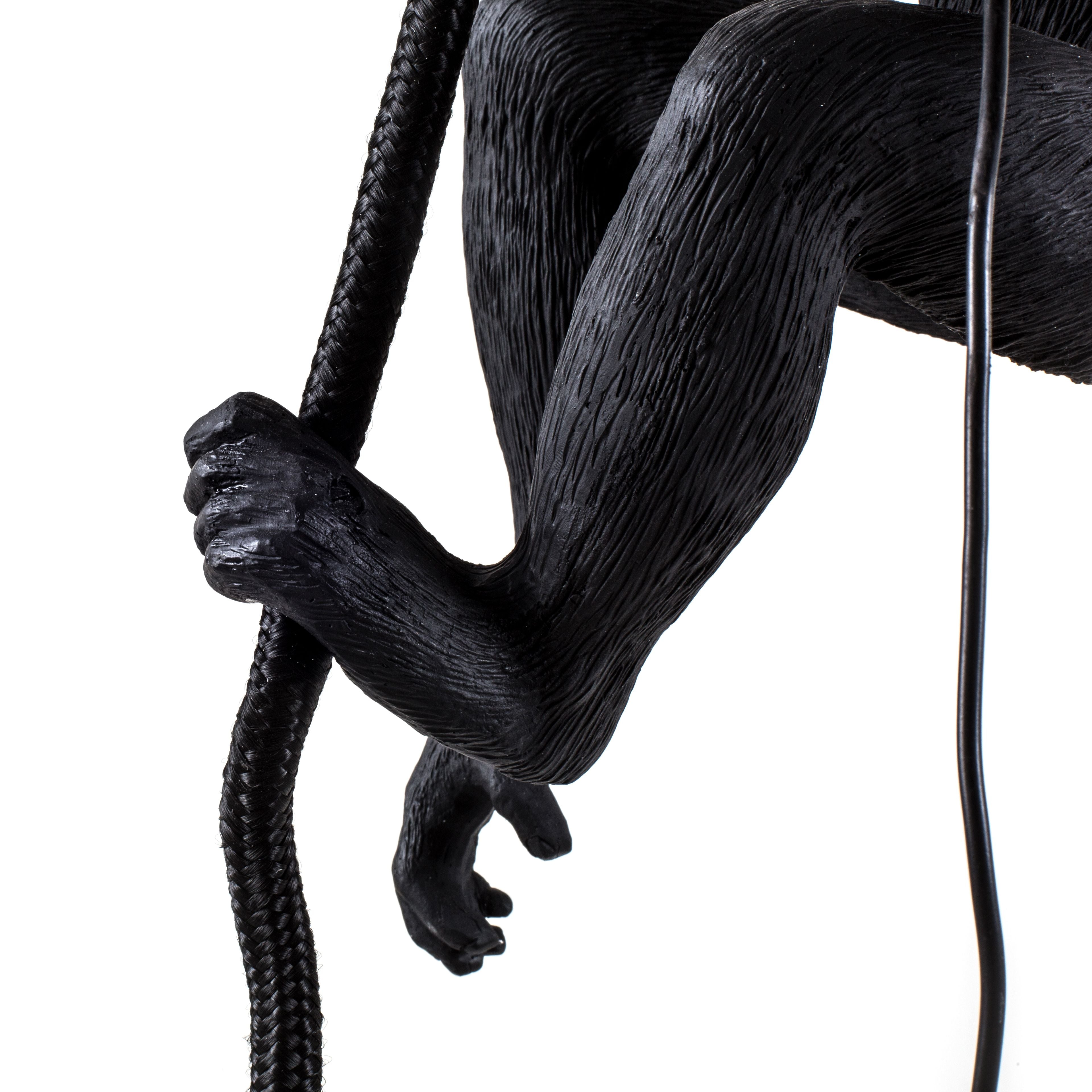 Seletti Affenlampe schwarz mit Seil
