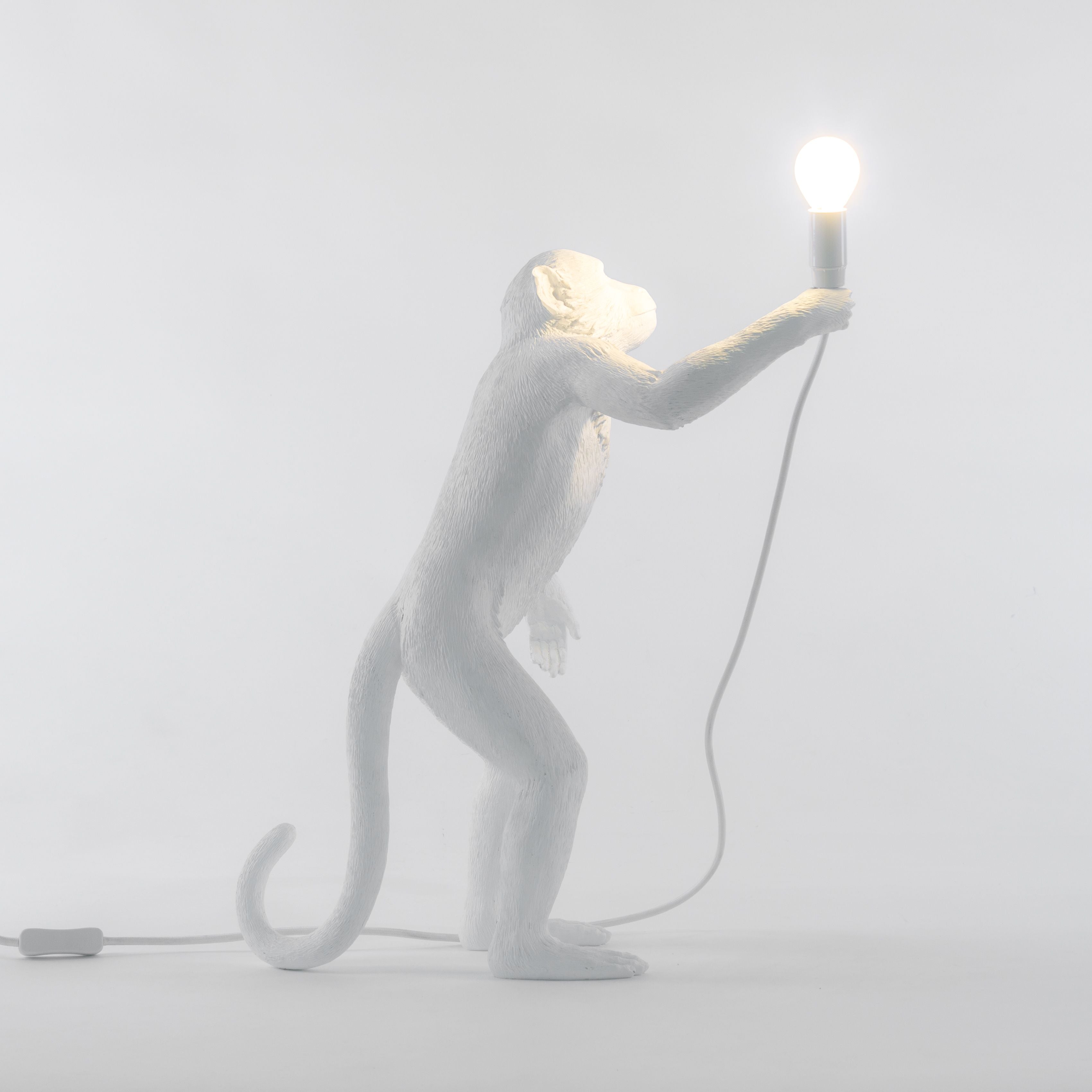 Seletti Monkey Outdoor Lamp White, Standing