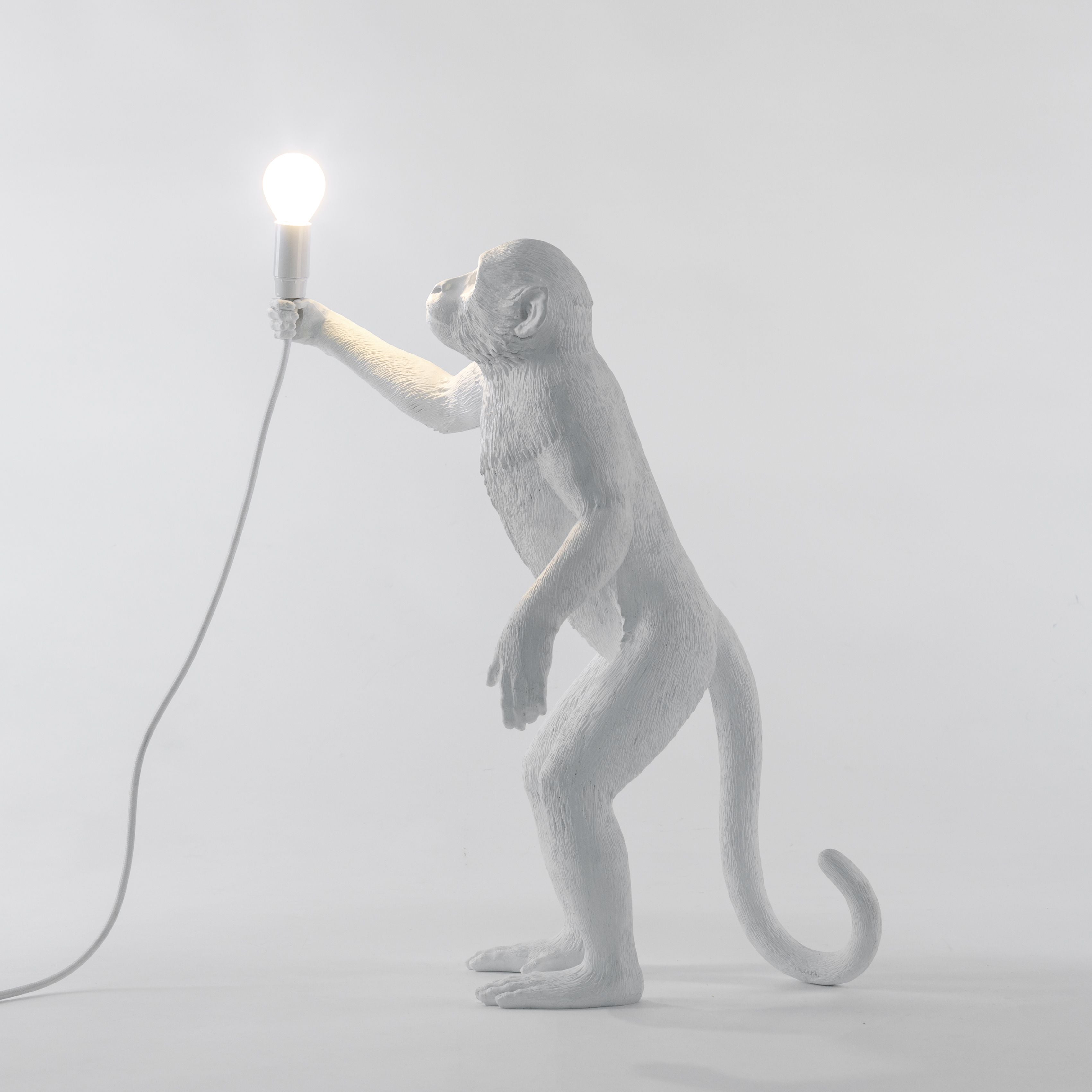 Seletti Monkey Outdoor Lamp White, Standing