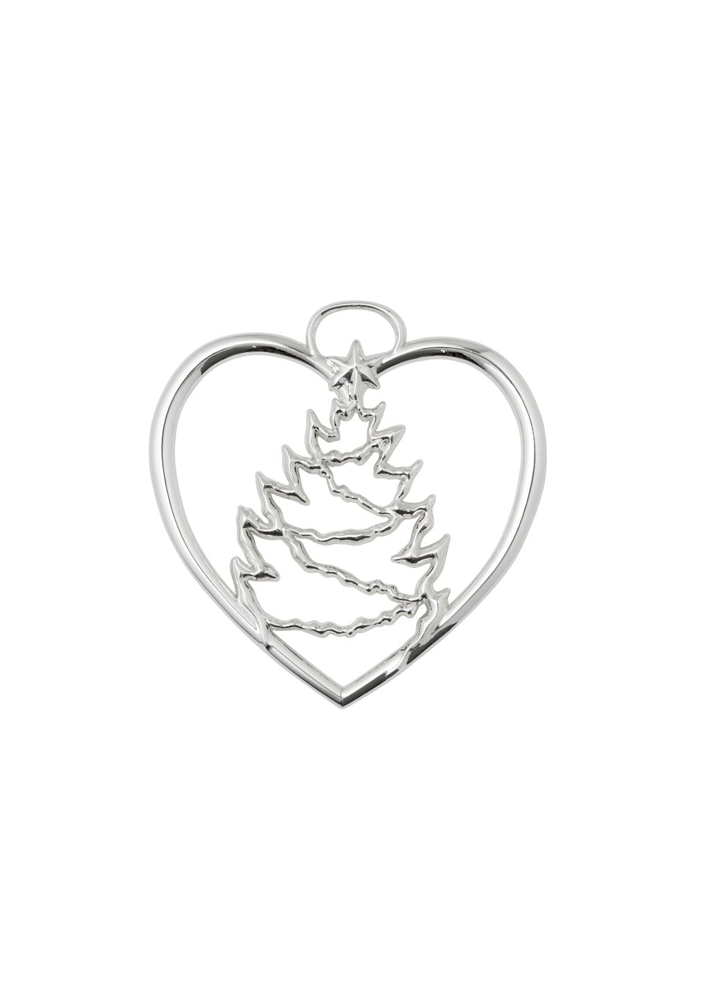 Rosendahl Karen Blixen心脏圣诞树H7.5厘米，镀银