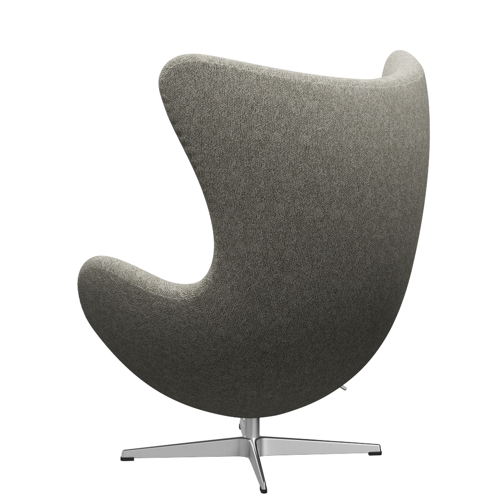 Fritz Hansen 3316 Egg Lounge -tuoli Special Edition, alumiini/sammal vaaleanharmaa (0005)