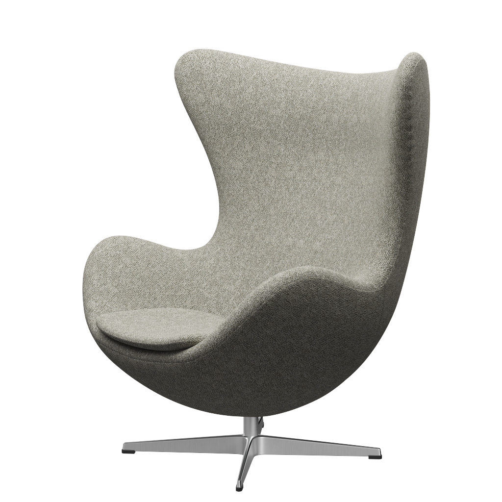 Fritz Hansen 3316 The Egg Lounge Chair Special Edition, aluminium / mousse gris clair (0005)
