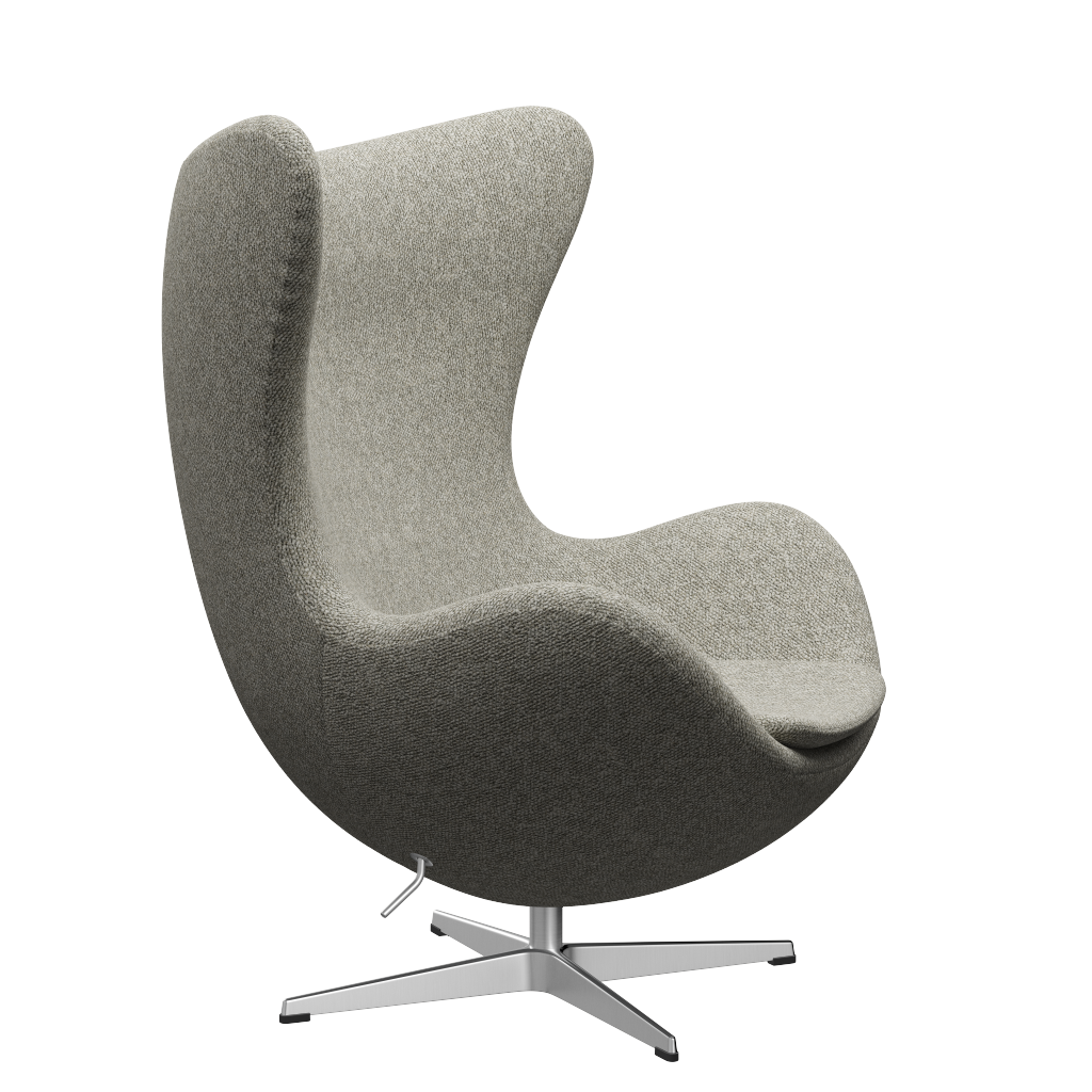 Fritz Hansen 3316 Egg Lounge -tuoli Special Edition, alumiini/sammal vaaleanharmaa (0005)