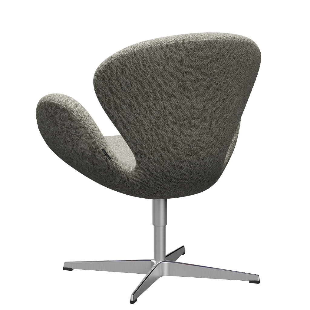 Fritz Hansen 3320 Swan Lounge Chair Special Edition, Aluminium/Moss Light Gray (0005)