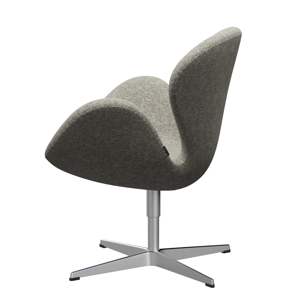 Fritz Hansen 3320 Swan Lounge Chair Special Edition, Aluminium/Moss Light Gray (0005)