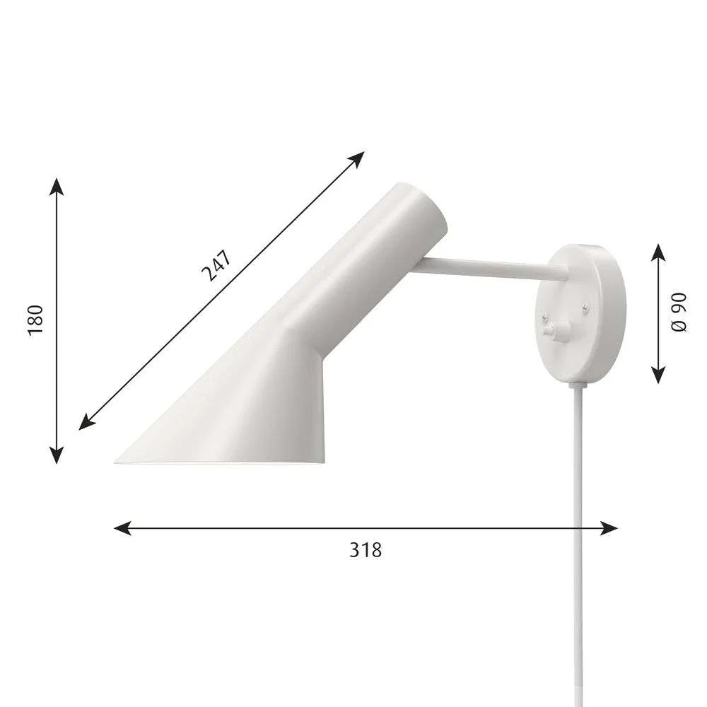 Lámpara de pared de Louis Poulsen AJ V3, blanco