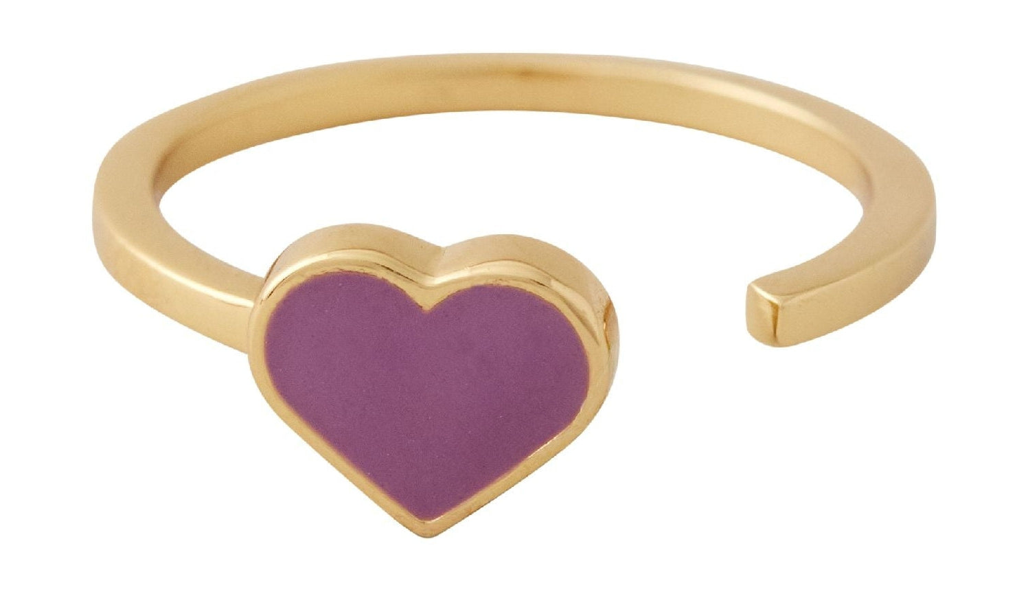 Design Letters Enamel Heart Ring Gold, Lavender