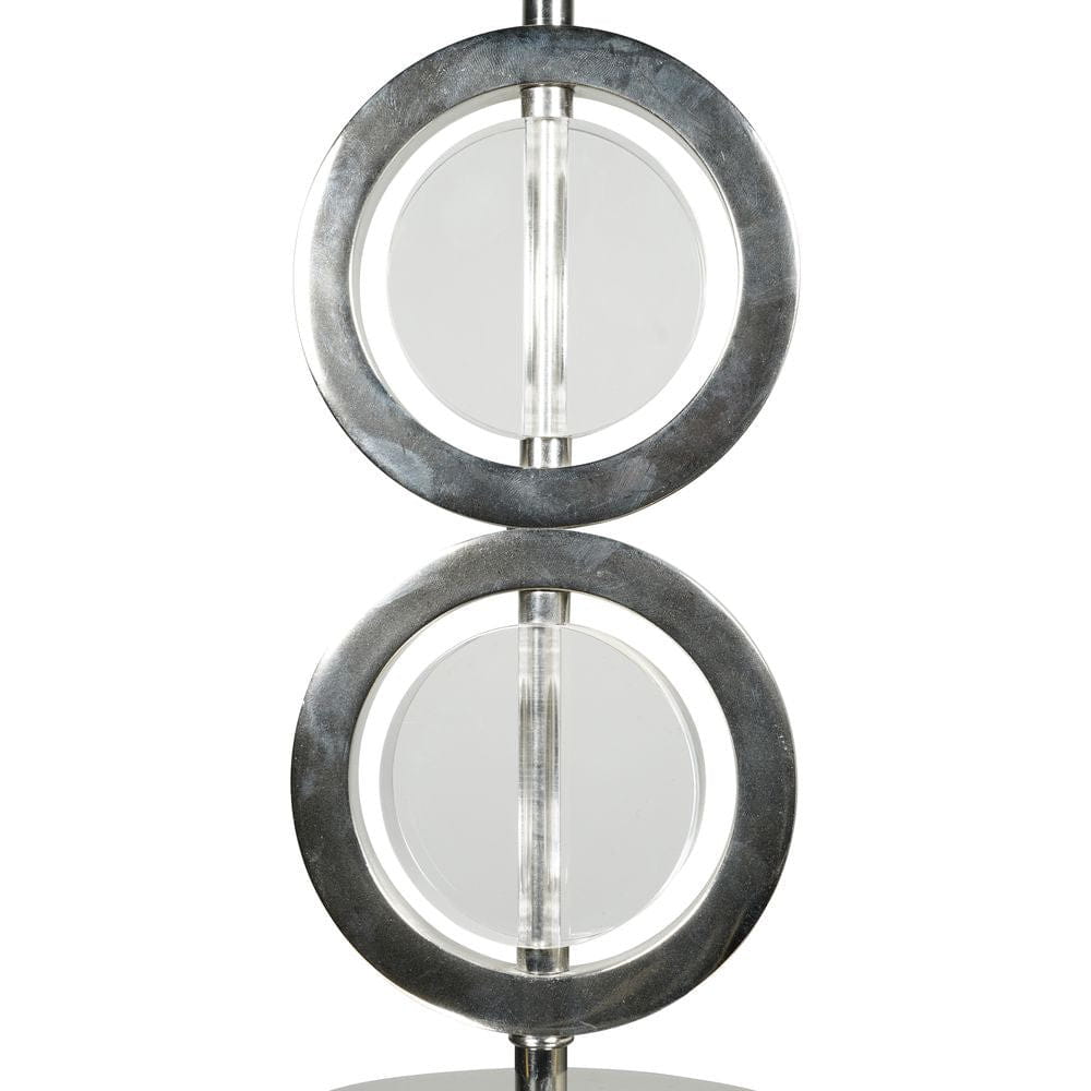 Ekta módel Art Deco Circle Lampa hringlaga tvöfalt, silfur