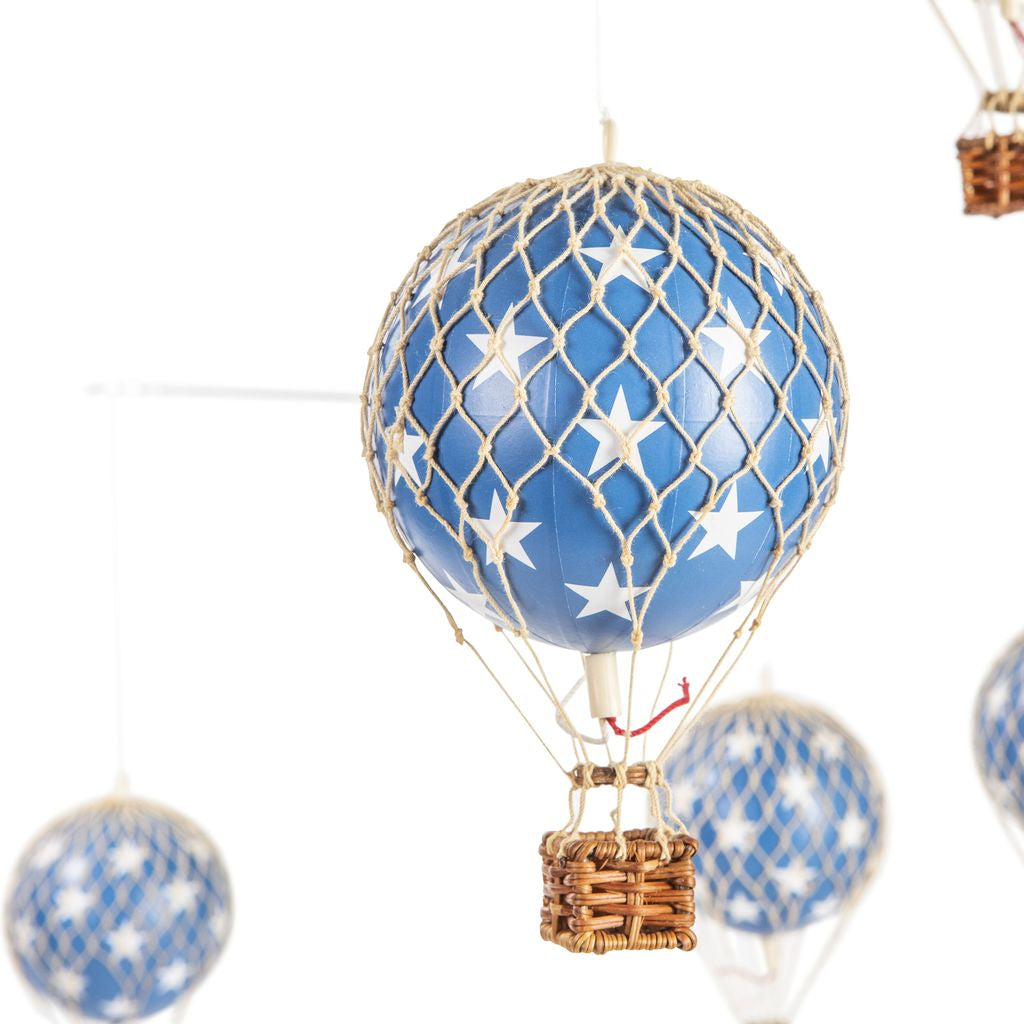 Autentiske modeller Sky Flight Mobile med ballonger, blå stjerner