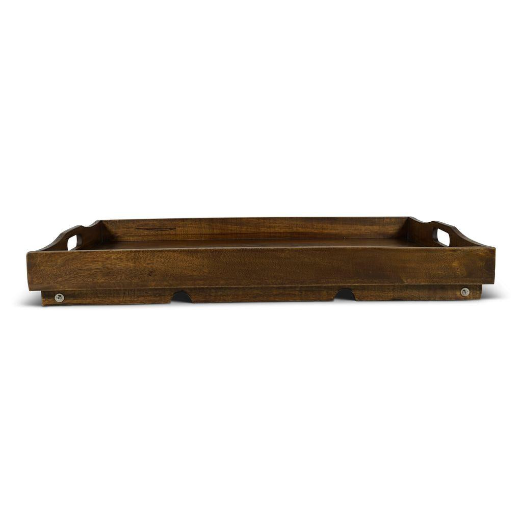 Authentic Models Wooden Serving Tray With Folding Feet, Large