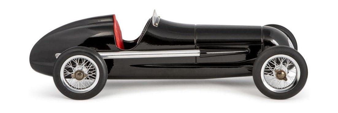 Modelli autentici Modello di auto da corsa freccia d'argento nero, sedile rosso