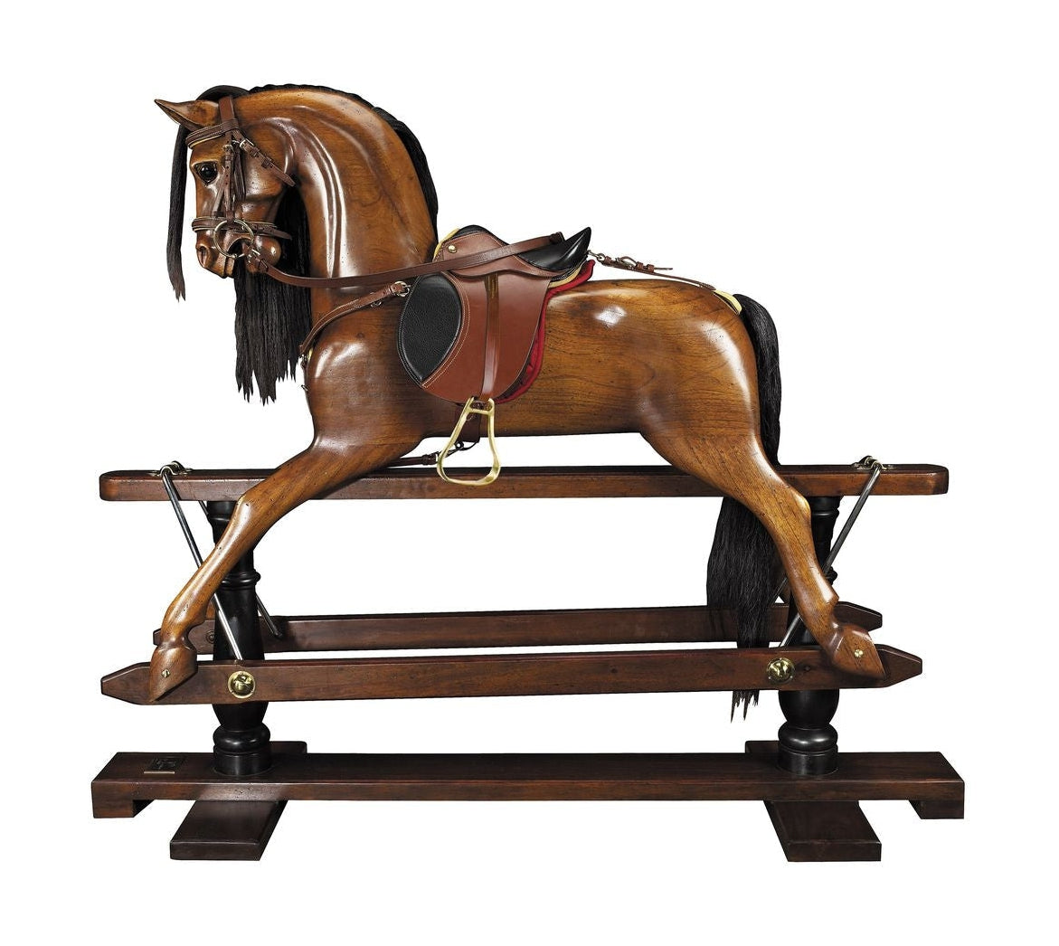 Modelos auténticos réplica de caballos de balanceo victoriano, acabado