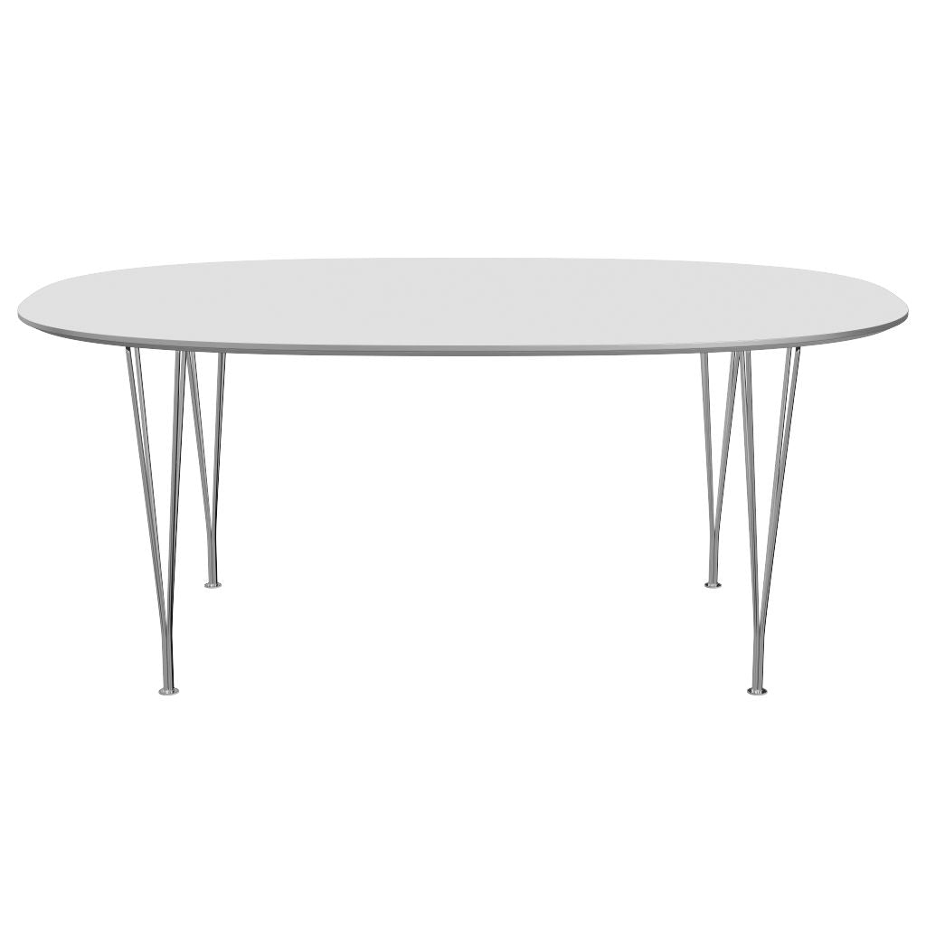 Fritz Hansen Superellipse Dining Table Chrome/White贴面，120 x180 cm