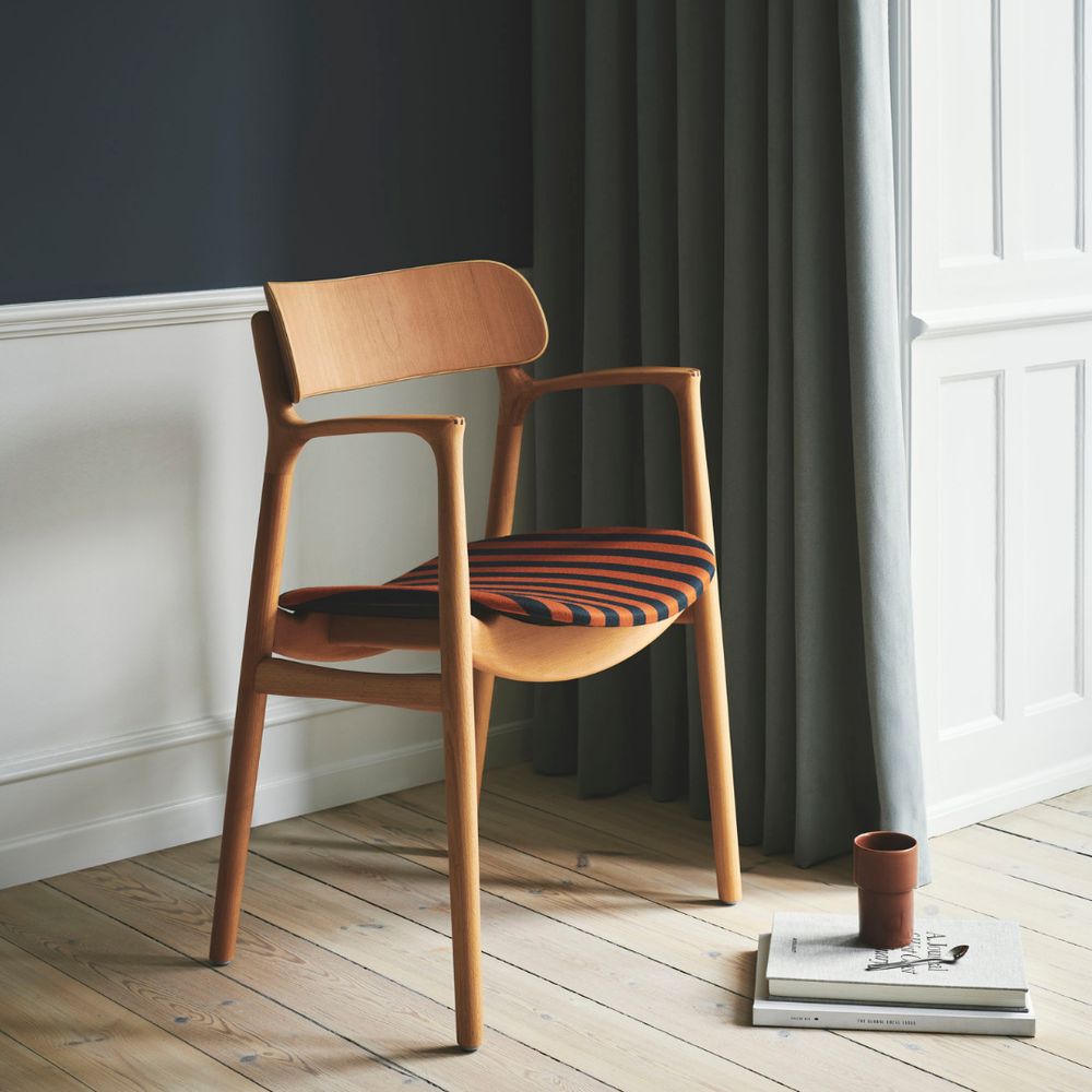 Bent Hansen Asgerstol Polsters Seat, Oiled Oak/Brunt Zenso Leather
