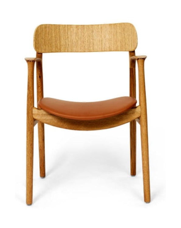 Bent Hansen Asger Chair Polsters siège, chêne huilé / brunt zenso cuir