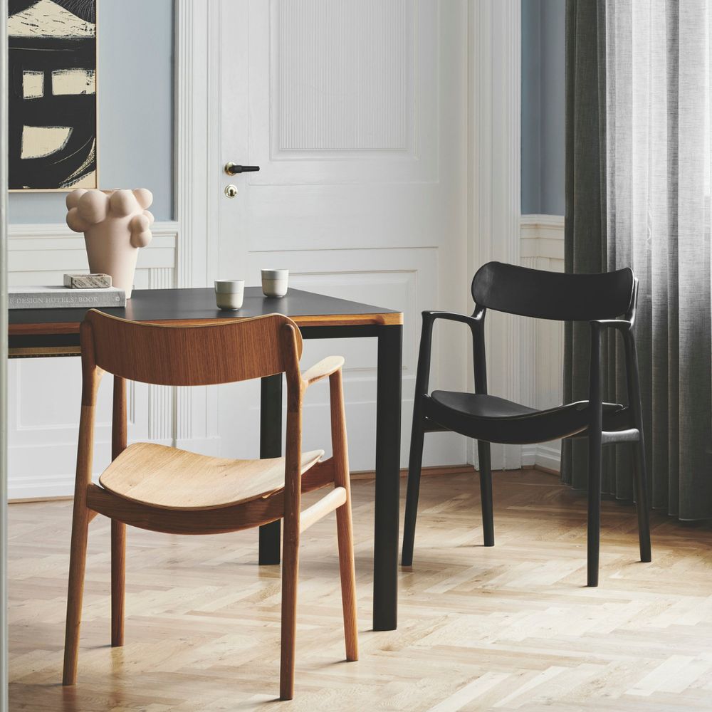Bent Hansen Asger Stóll Polsters Seat, Oiled Oak/Langeland Nord F Fabric