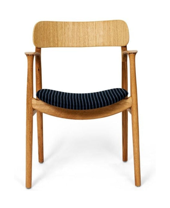 Bent Hansen Asger Stóll Polsters Seat, Oiled Oak/Langeland Nord F Fabric