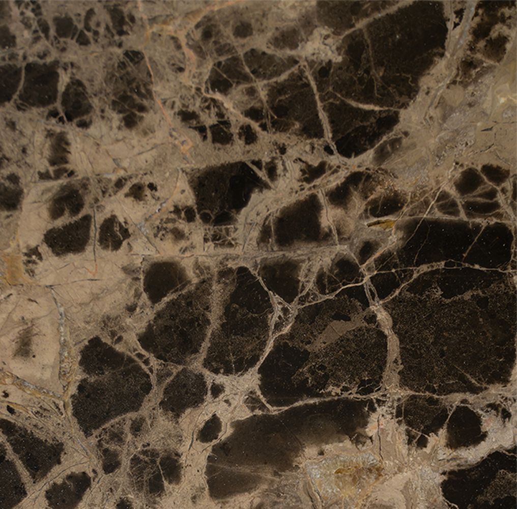 Tavolino metropolitana piegata Hansen Ø 65 cm, marmo marrone scuro di Emperador