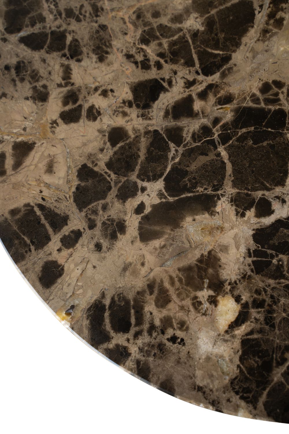 Tavolino metropolitana piegata Hansen Ø 80 cm, marmo marrone scuro emperador