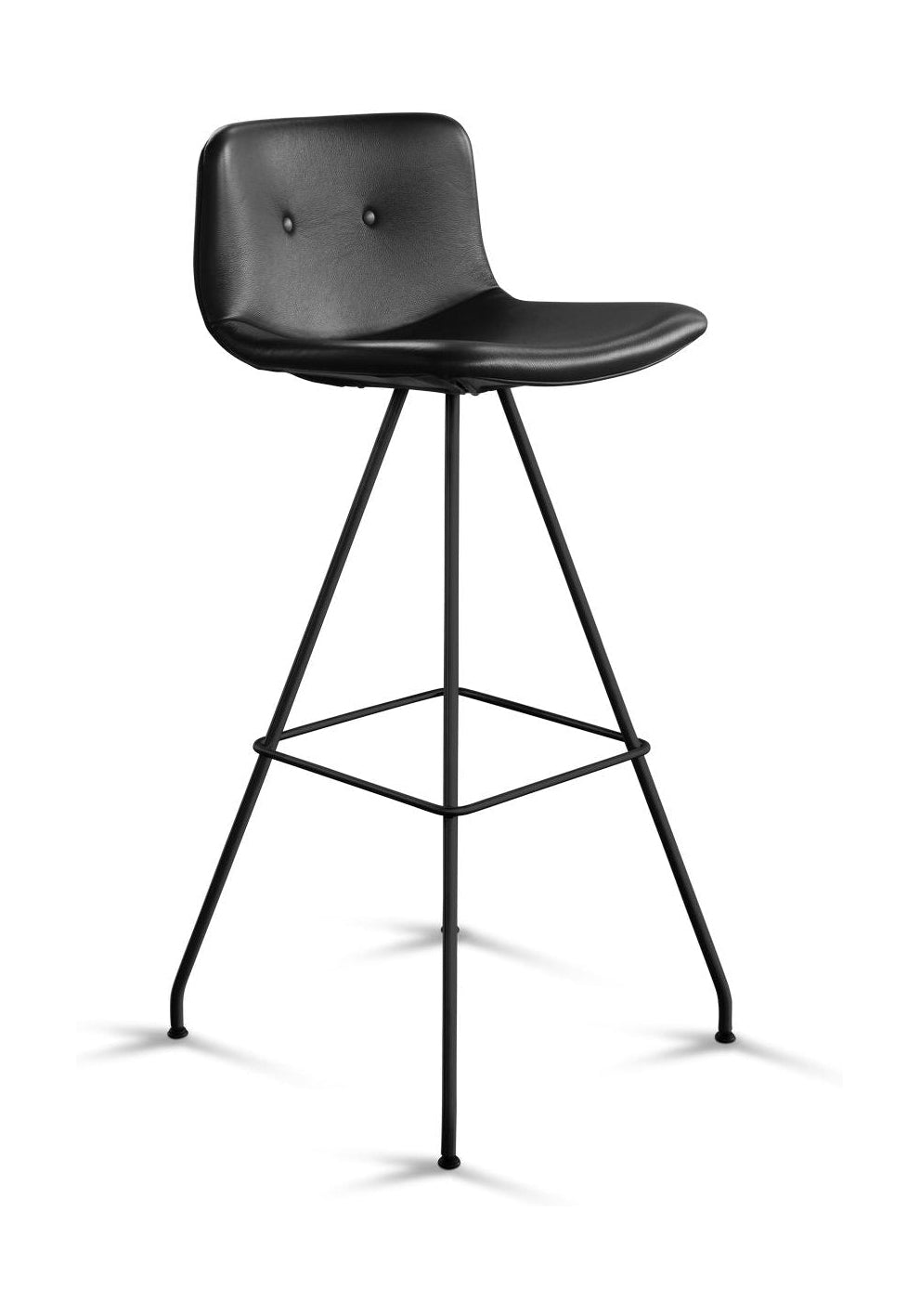 弯曲的汉森·普里姆姆酒吧凳H：99.5厘米，黑色框架/黑色Zenso皮革