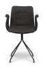 Bent Hansen Chaise primum avec accoudoirs noirs firmes, cuir zenso noir