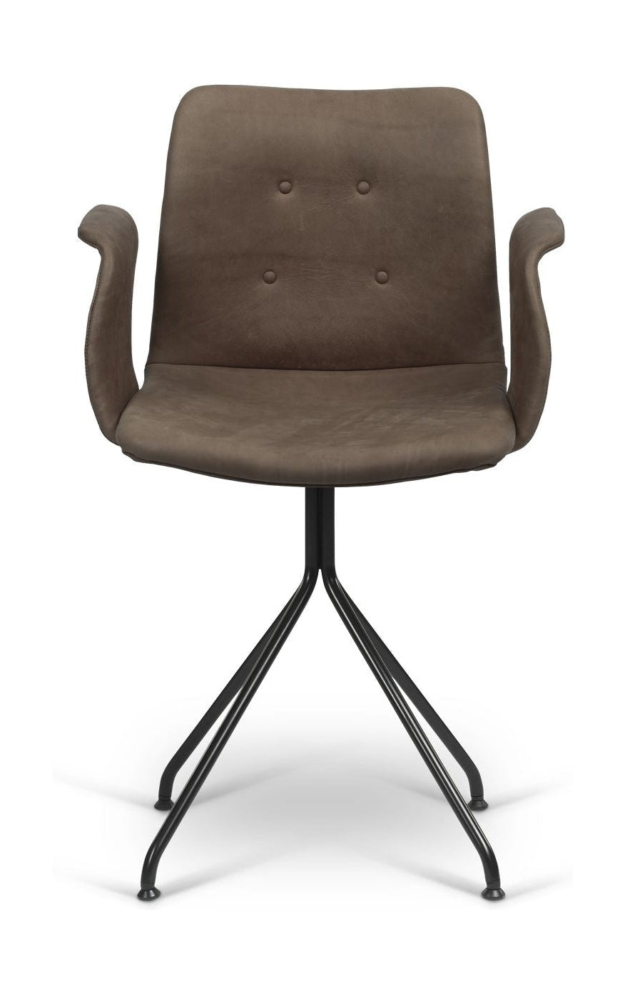 Bent Hansen Primum -tuoli käsinojalla mustan kiinteän kehyksen, Tartufo Davos -nahka