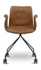 Bent Hansen Primum Chair With Armrests Black Wheel Frame, Brandy Davo's Leather