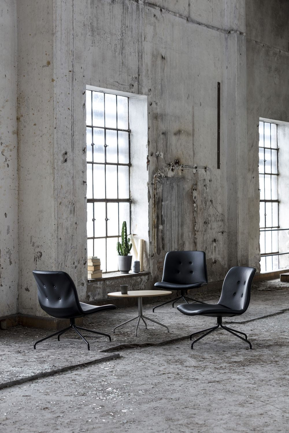 Bent Hansen Primum Lounge stol uden armlæn, sort ramme/sort zenso -læder