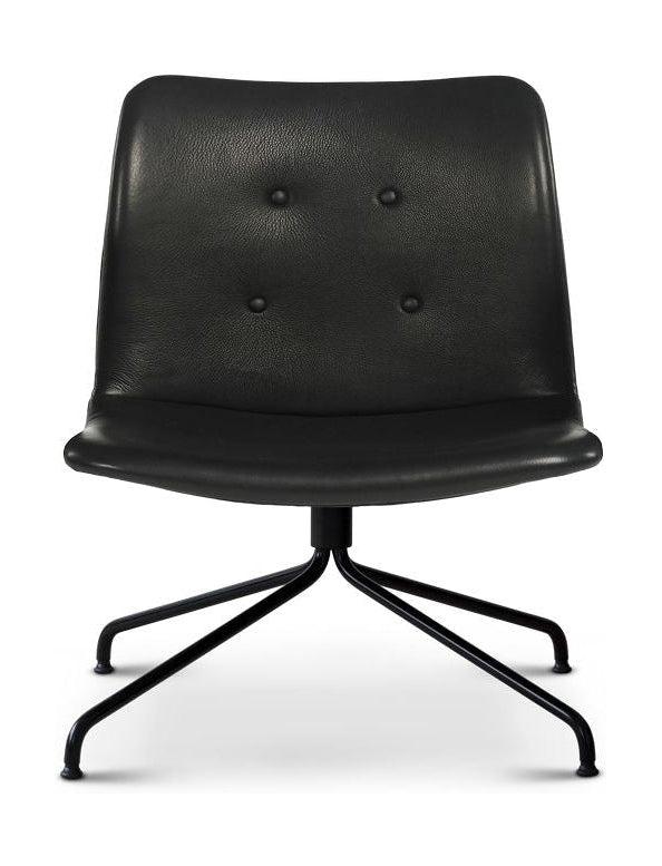 Bent Hansen Primum lounge stoel zonder armleuningen, zwart frame/zwart Zenso -leer
