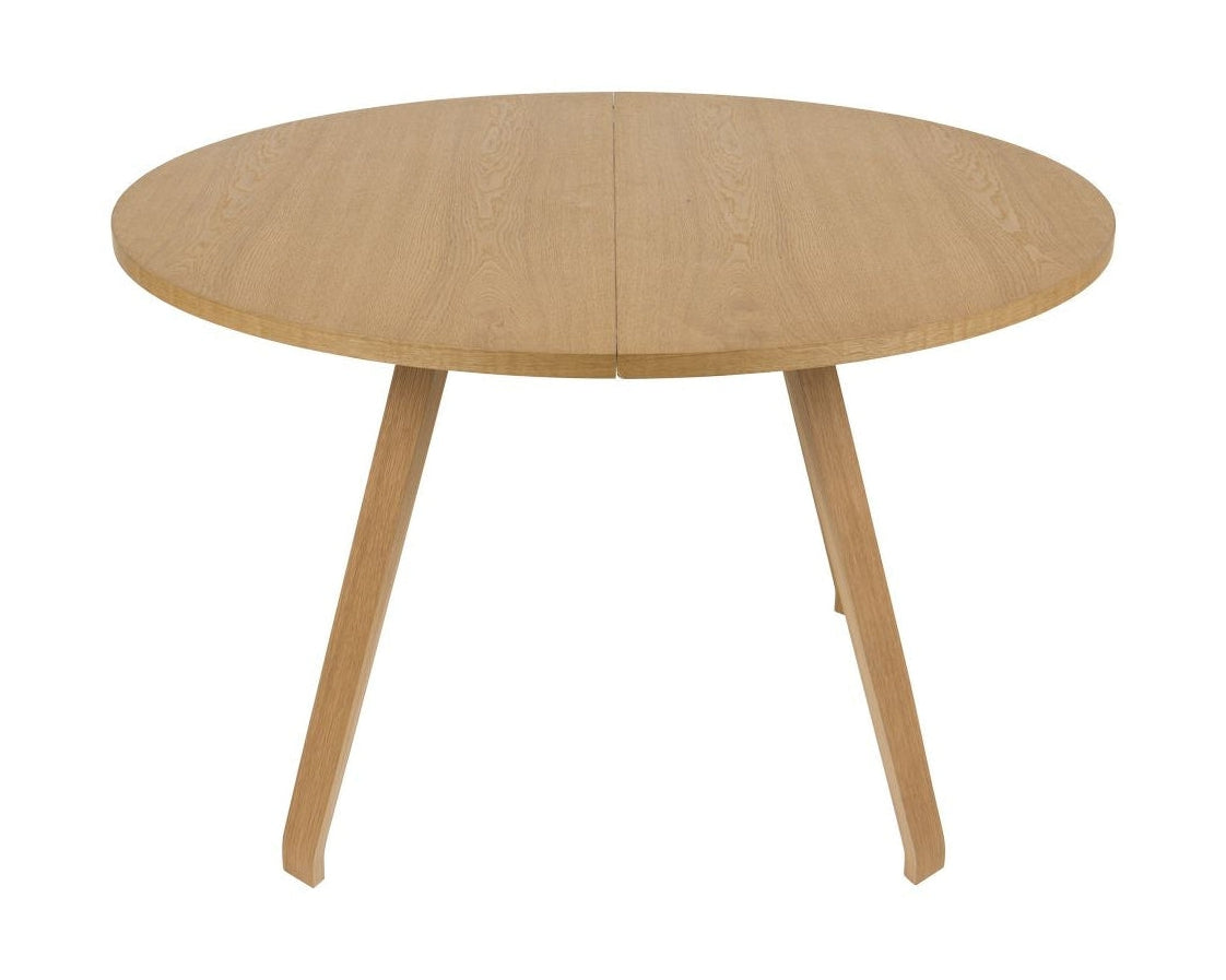 弯曲的Hansen Primum桌子，磨砂漆橡木/台面中的桌腿