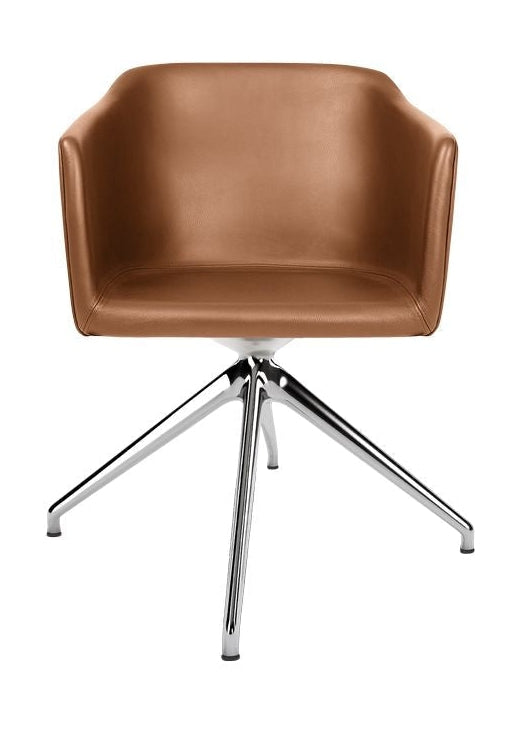Bent Hansen Sedan stol, uttorkning i polerad aluminium/cognac zenso läder