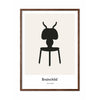  Ameisen Design Icon Poster Rahmen aus dunklem Holz A5 grau