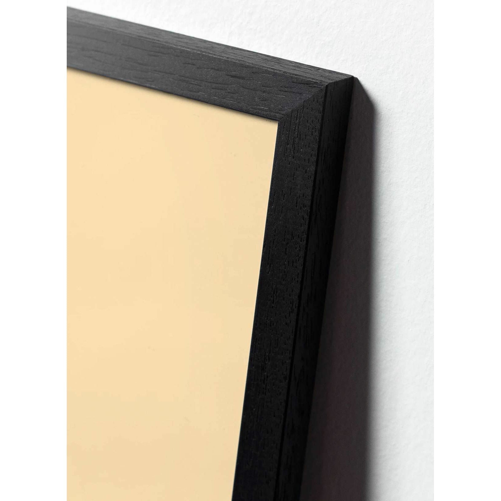 Póster de icono de diseño de hormigas de creación, marco hecho de madera lacada negra de 30 x40 cm, amarillo