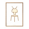 Brainchild Affiche de la ligne de fourmi, cadre en bois clair A5, fond blanc