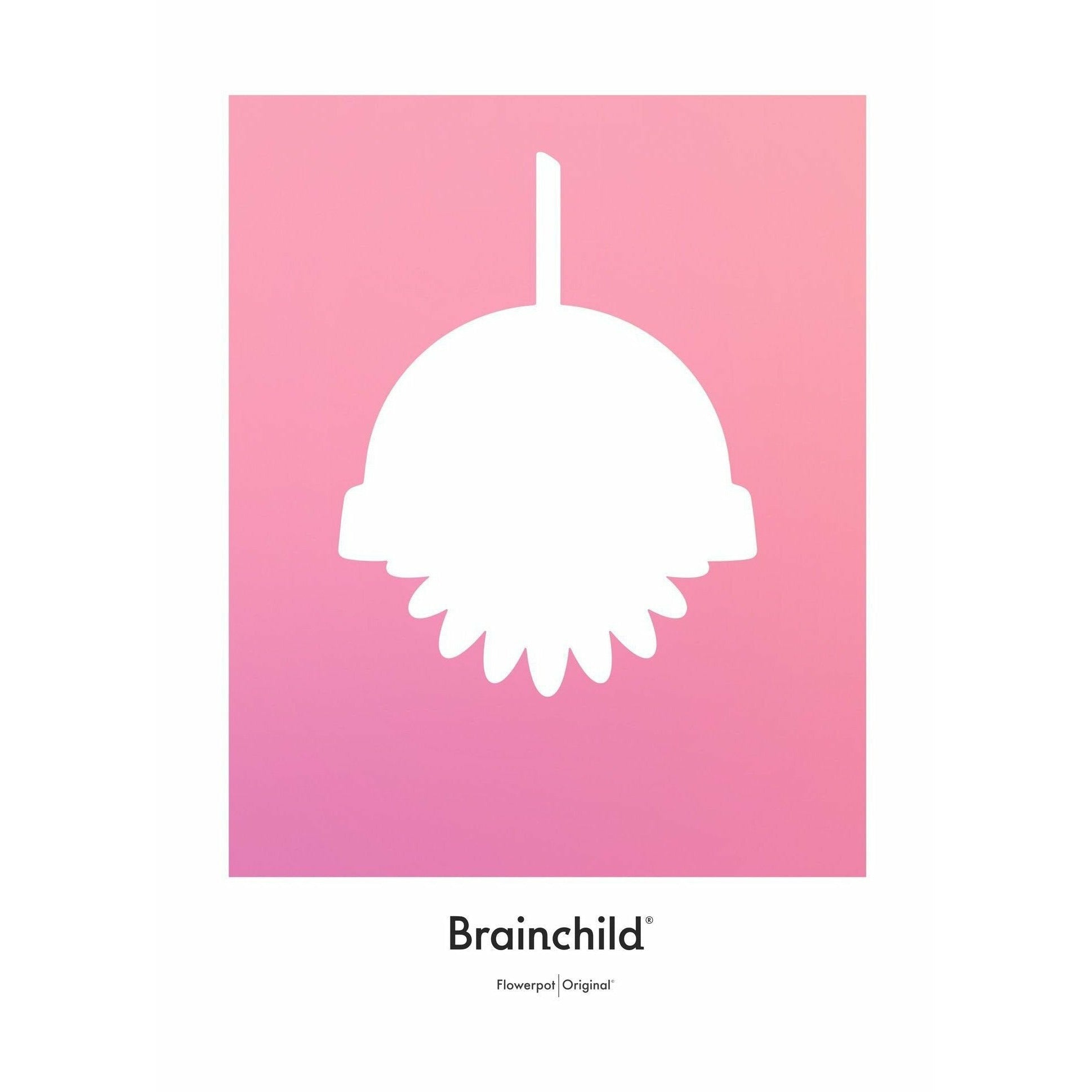 Brainchild Blumentopf Design Icon Poster ohne Rahmen A5, rosa