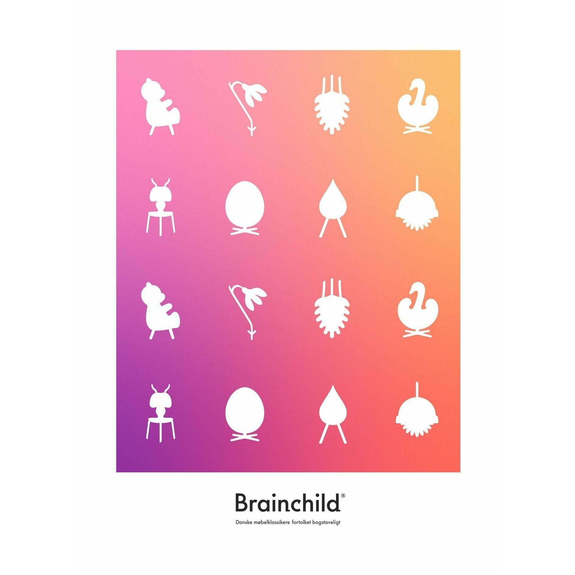 Brainchild Affiche de l'icône de conception sans cadre 50x70 cm, couleur