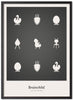 Brainchild Design Icons Poster Frame Made Of Black Lacquered Wood 30x40 Cm, Light Grey