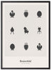 Brainchild Design Icons Posterrahmen aus schwarz lackiertem Holz A5, hellgrau