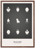 Brainchild Ontwerp pictogrammen poster frame gemaakt van donker hout 30x40 cm, donkergrijs