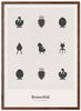 Brainchild Ontwerp pictogrammen poster frame gemaakt van donker hout 30x40 cm, lichtgrijs
