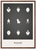 Frame poster di icone di design da un'idea di legno scuro 70x100 cm, grigio scuro